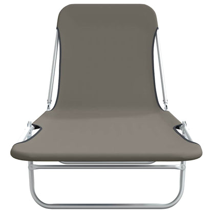 vidaXL Sunlounger | Set of 2 | Grey | Powder-coated steel