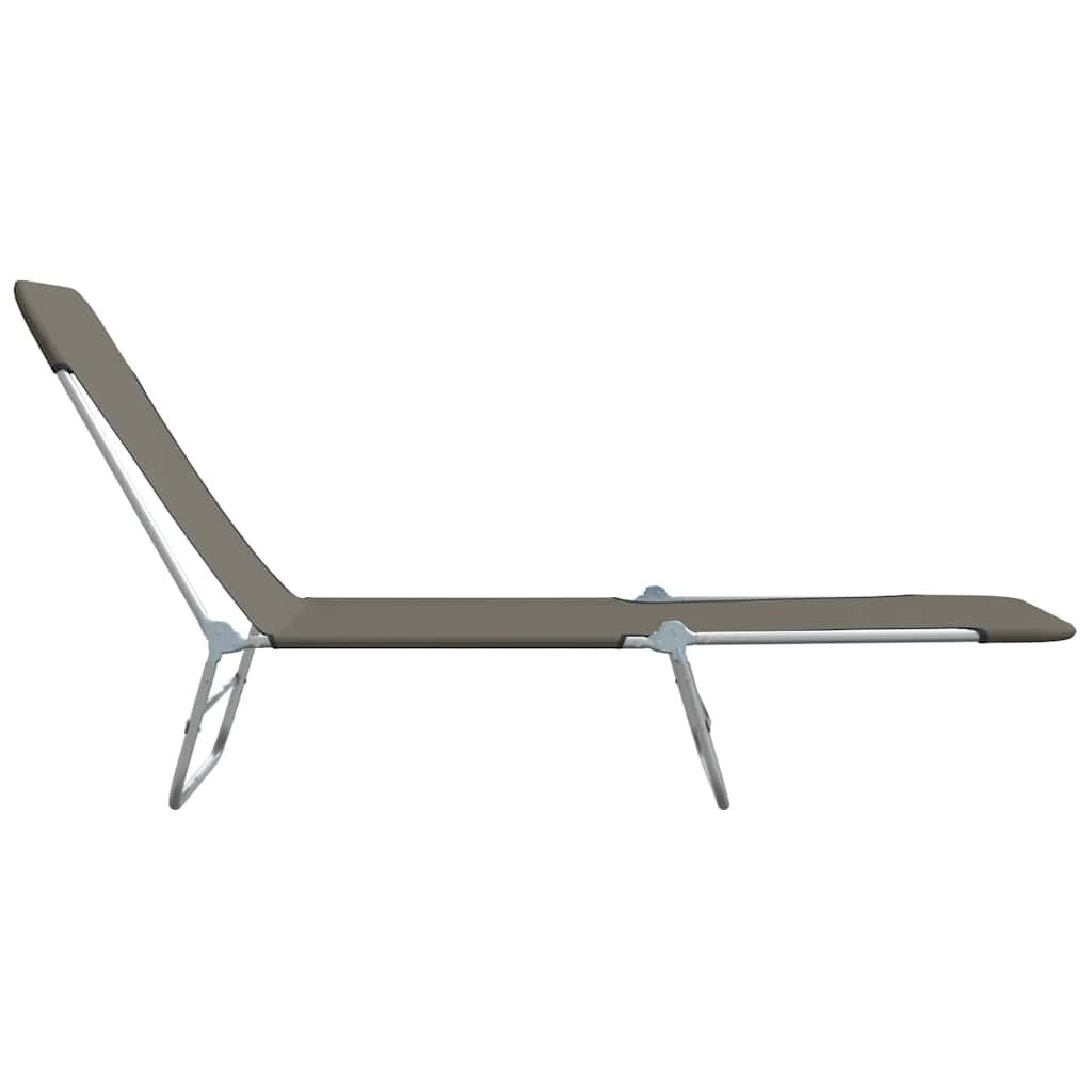 vidaXL Sunlounger | Set of 2 | Grey | Powder-coated steel