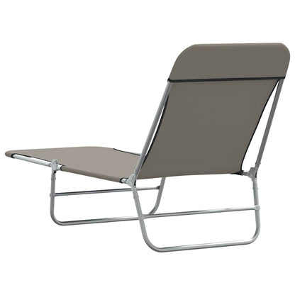 vidaXL Sunlounger | Set of 2 | Grey | Powder-coated steel