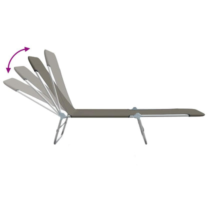 vidaXL Sunlounger | Set of 2 | Grey | Powder-coated steel