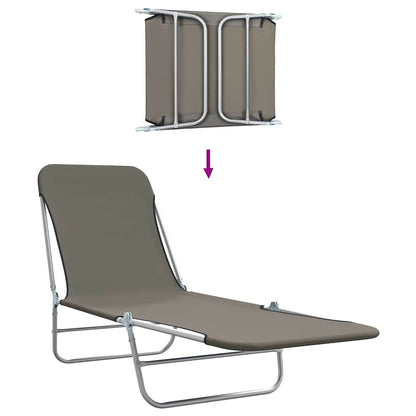 vidaXL Sunlounger | Set of 2 | Grey | Powder-coated steel