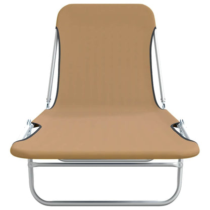vidaXL Sunlounger | Set of 2 | Taupe | Powder-coated steel