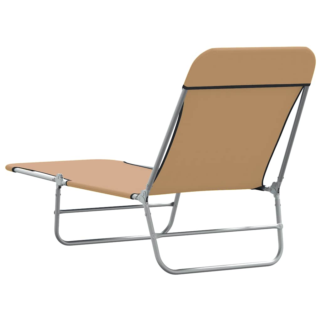 vidaXL Sunlounger | Set of 2 | Taupe | Powder-coated steel