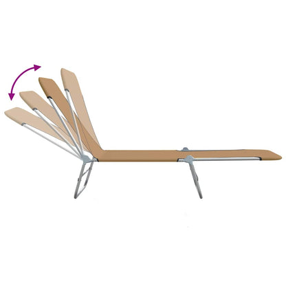 vidaXL Sunlounger | Set of 2 | Taupe | Powder-coated steel