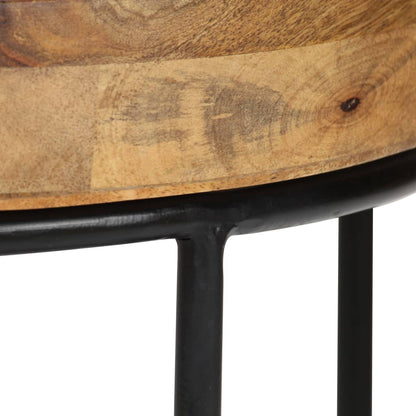vidaXL Coffee Table Solid Mange Wood and Steel 50x40 cm