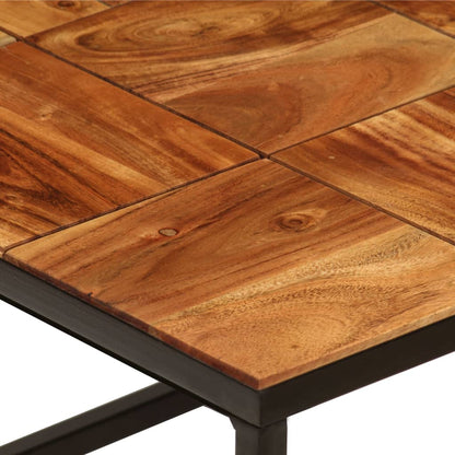 vidaXL Coffee Table 110x60x40 cm Solid Acacia Wood and Steel