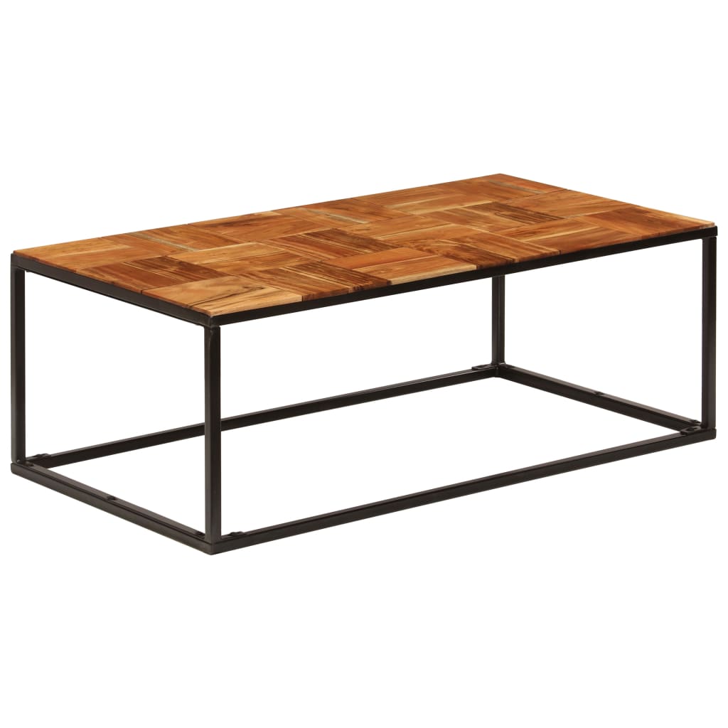 vidaXL Coffee Table 110x60x40 cm Solid Acacia Wood and Steel