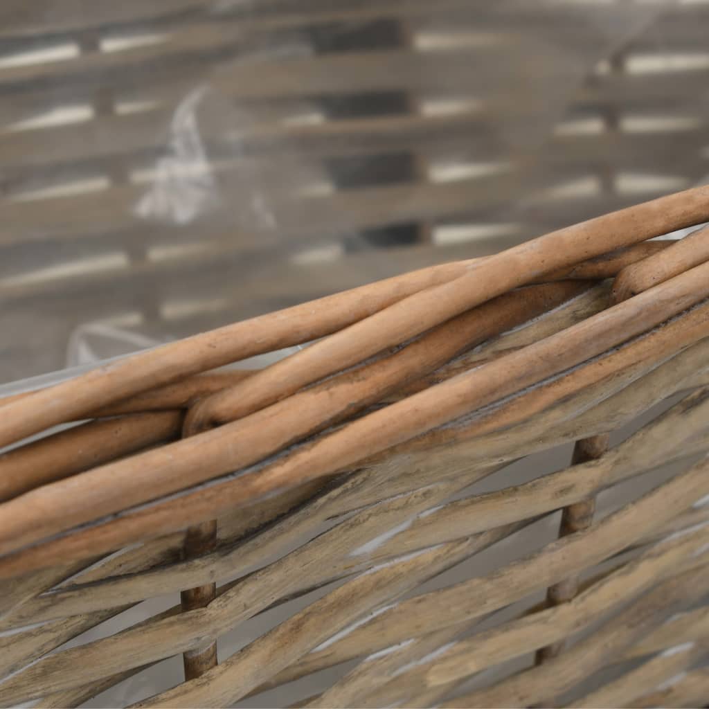 vidaXL Balcony Planter 2 pcs Wicker with PE Lining 40 cm
