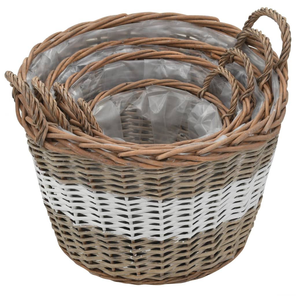 vidaXL Raised Bed 4 pcs Wicker with PE Lining