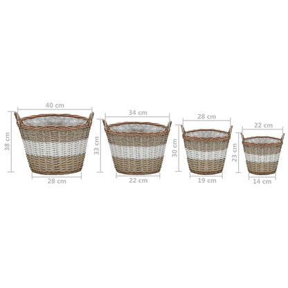 vidaXL Raised Bed 4 pcs Wicker with PE Lining