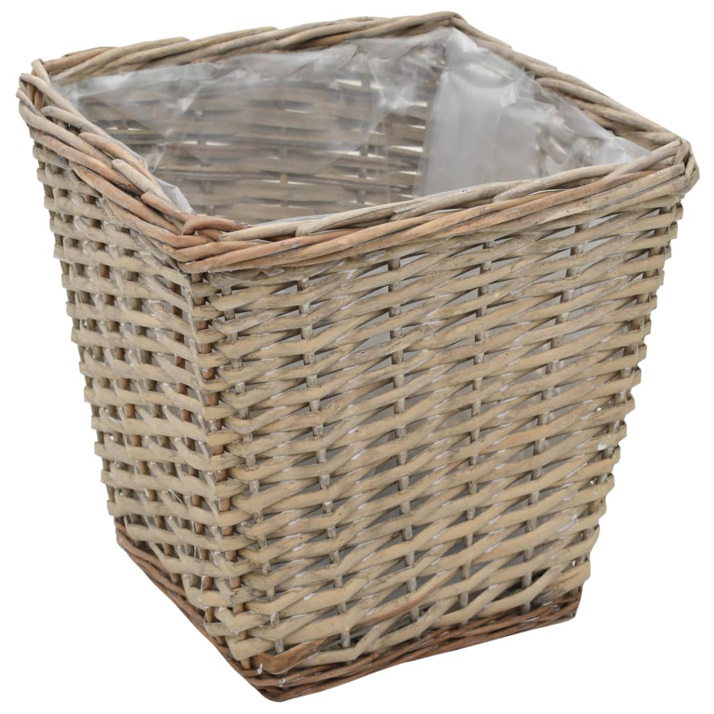 vidaXL Raised Bed 3 pcs Wicker with PE Lining