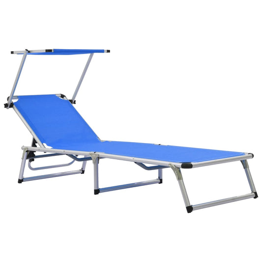 vidaXL Sun Lounger | Blue | Aluminium | Standard |  Foldable