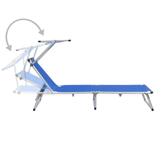 vidaXL Sun Lounger | Blue | Aluminium | Standard |  Foldable