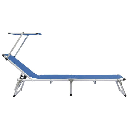 vidaXL Sun Lounger | Blue | Aluminium | Standard |  Foldable