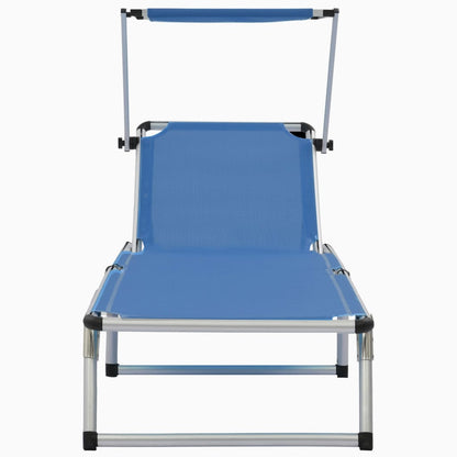 vidaXL Sun Lounger | Blue | Aluminium | Standard |  Foldable