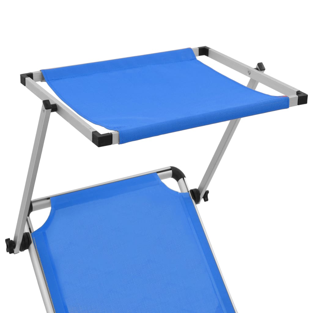 vidaXL Sun Lounger | Blue | Aluminium | Standard |  Foldable