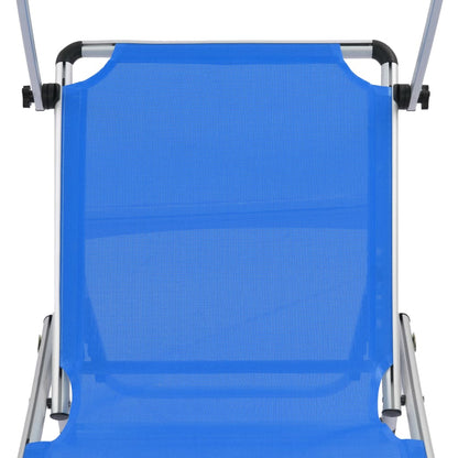 vidaXL Sun Lounger | Blue | Aluminium | Standard |  Foldable