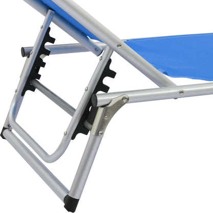 vidaXL Sun Lounger | Blue | Aluminium | Standard |  Foldable
