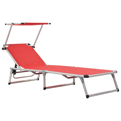vidaXL Sun Lounger | Red | Aluminium, Textilene | Standard | Foldable