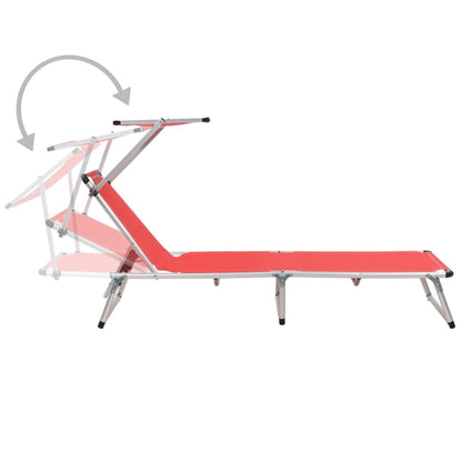 vidaXL Sun Lounger | Red | Aluminium, Textilene | Standard | Foldable