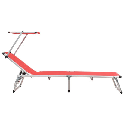 vidaXL Sun Lounger | Red | Aluminium, Textilene | Standard | Foldable