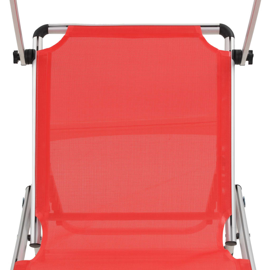 vidaXL Sun Lounger | Red | Aluminium, Textilene | Standard | Foldable