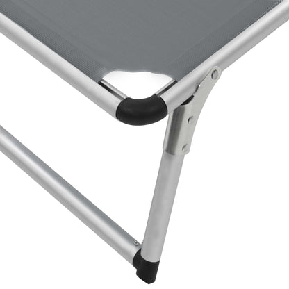 vidaXL Sun Lounger | Grey | Aluminium, steel and textilene | Medium | Foldable