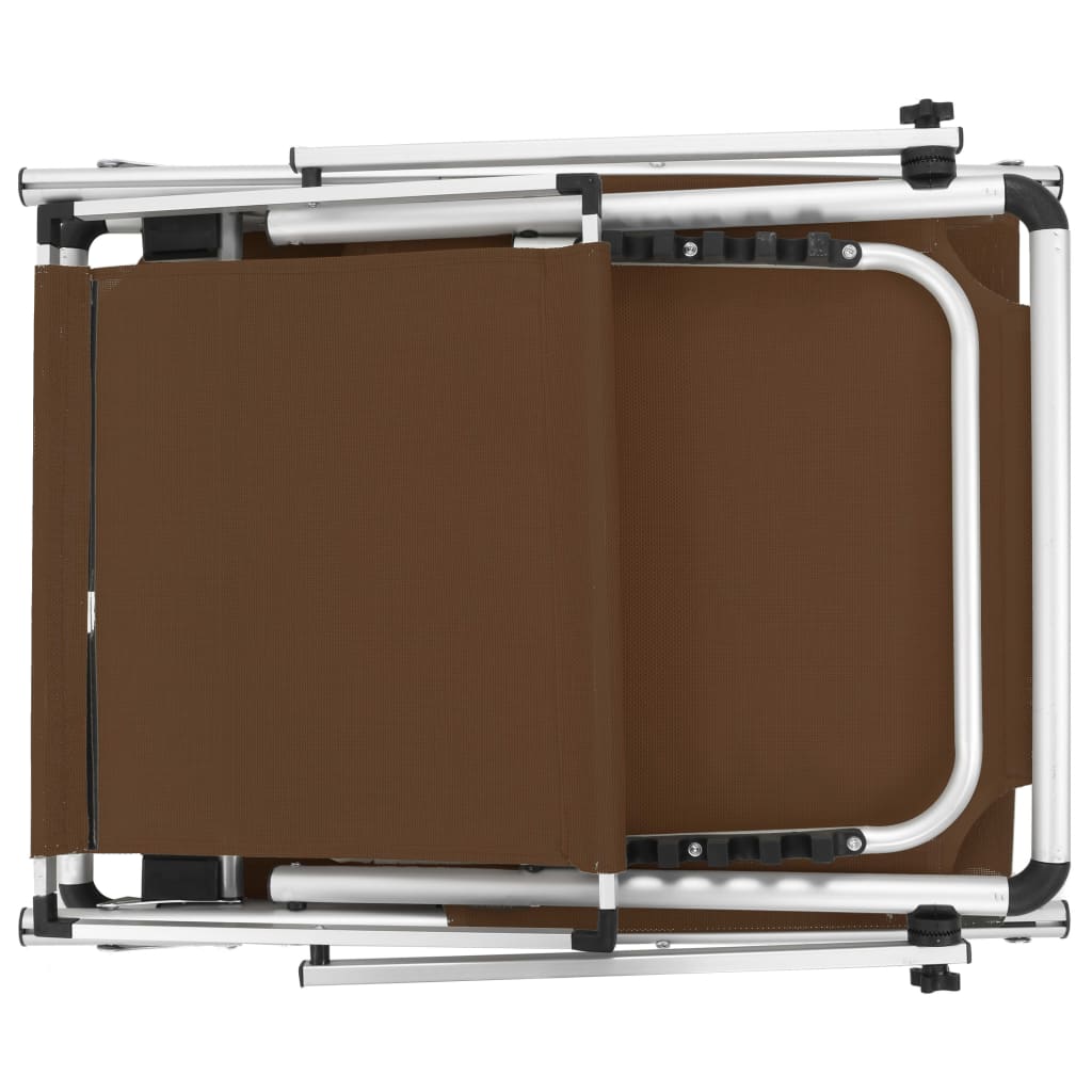 vidaXL Sun Lounger | Brown | Aluminium, steel, textilene | One size | Foldable