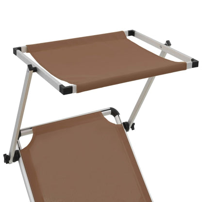 vidaXL Sun Lounger | Brown | Aluminium, steel, textilene | One size | Foldable