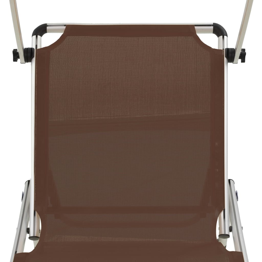 vidaXL Sun Lounger | Brown | Aluminium, steel, textilene | One size | Foldable