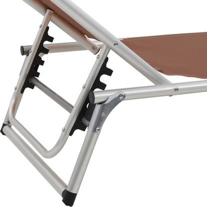vidaXL Sun Lounger | Brown | Aluminium, steel, textilene | One size | Foldable
