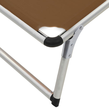 vidaXL Sun Lounger | Brown | Aluminium, steel, textilene | One size | Foldable