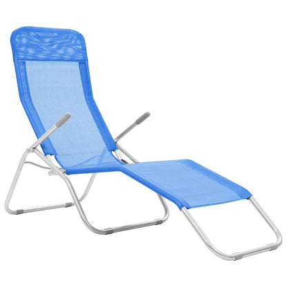 vidaXL Sun Lounger | Set of 2 | Blue | Powder-coated steel, Textilene | Standard
