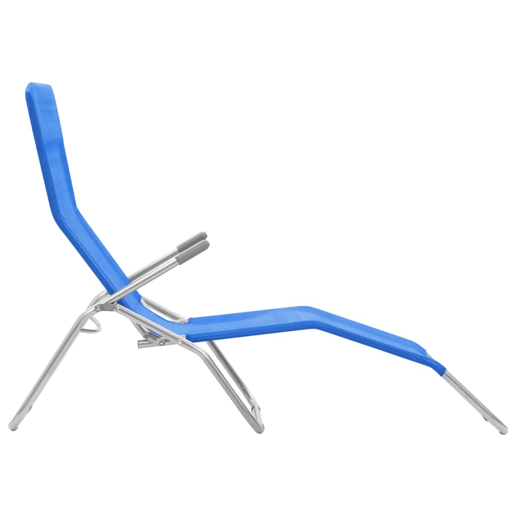 vidaXL Sun Lounger | Set of 2 | Blue | Powder-coated steel, Textilene | Standard