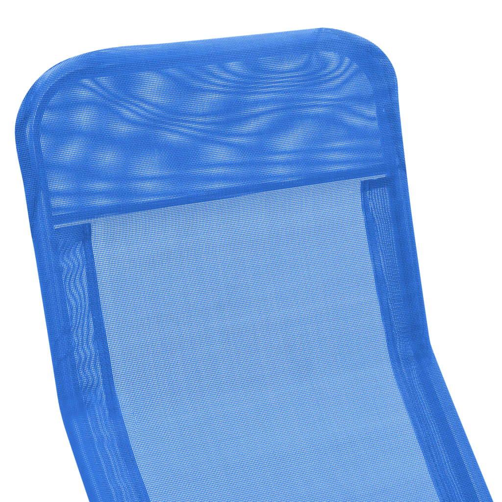 vidaXL Sun Lounger | Set of 2 | Blue | Powder-coated steel, Textilene | Standard