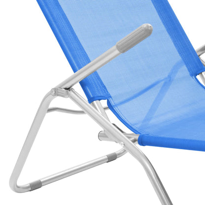 vidaXL Sun Lounger | Set of 2 | Blue | Powder-coated steel, Textilene | Standard