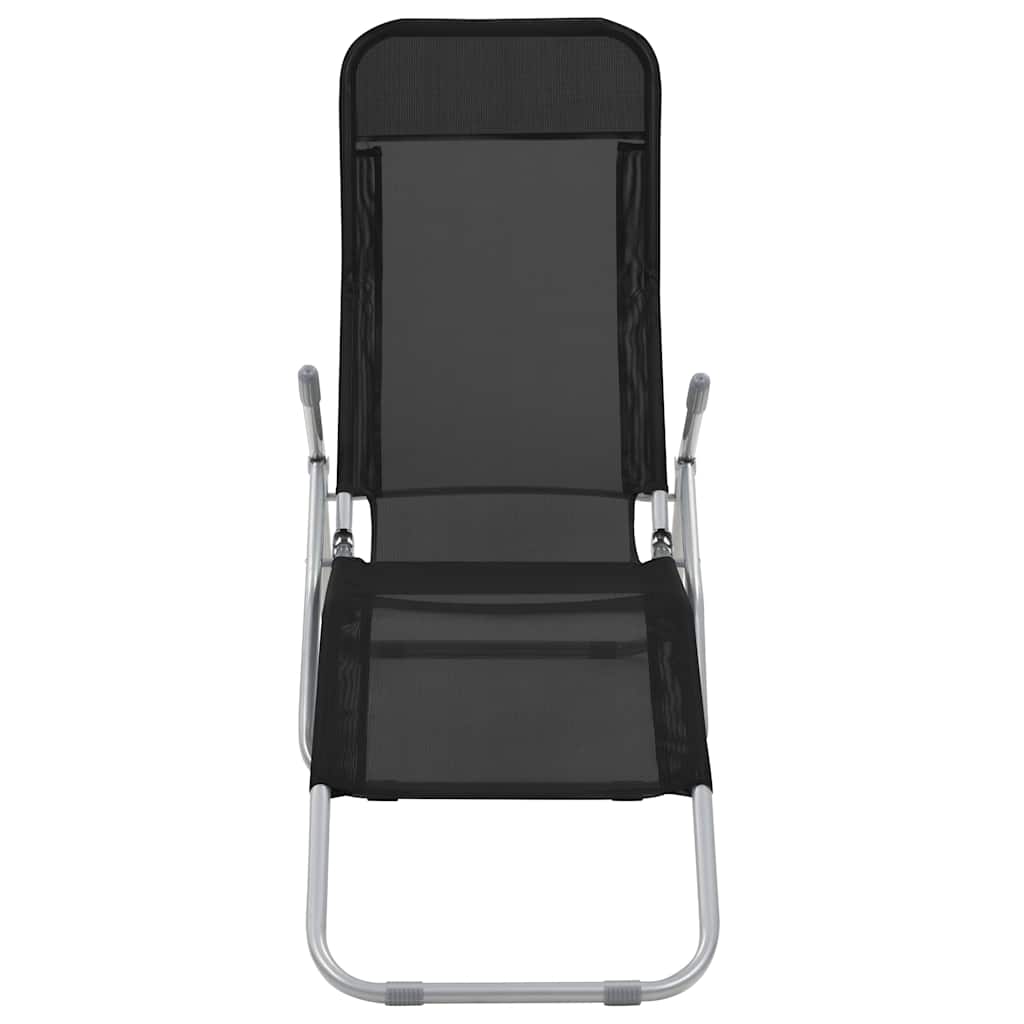 vidaXL Folding Sun Loungers 2 pcs Textilene Black