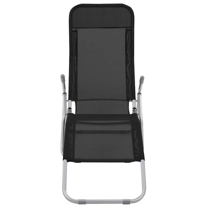 vidaXL Folding Sun Loungers 2 pcs Textilene Black