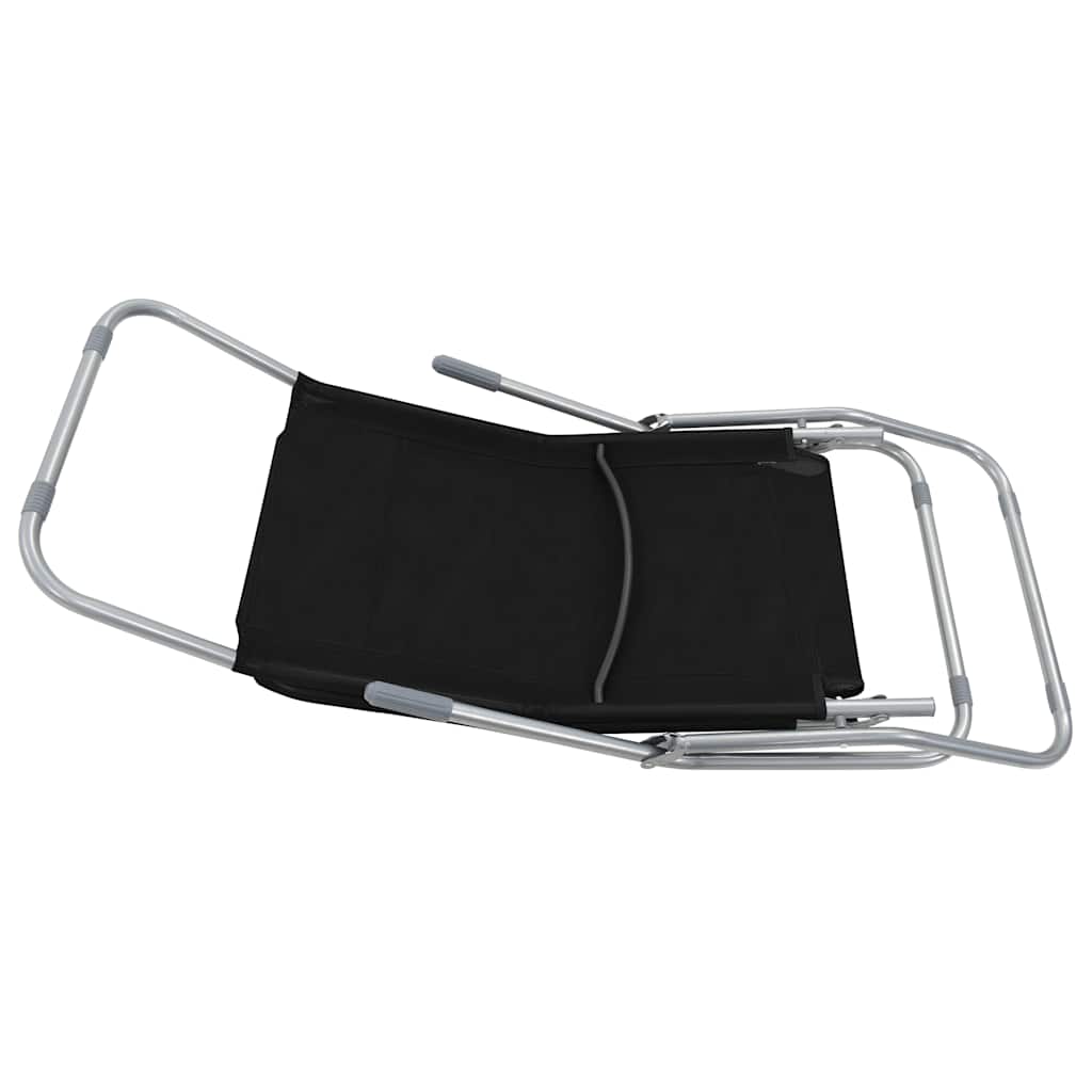 vidaXL Folding Sun Loungers 2 pcs Textilene Black