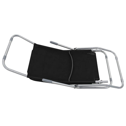 vidaXL Folding Sun Loungers 2 pcs Textilene Black