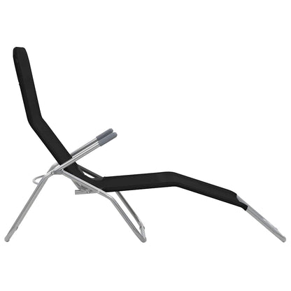 vidaXL Folding Sun Loungers 2 pcs Textilene Black