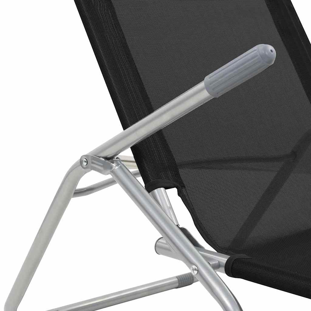 vidaXL Folding Sun Loungers 2 pcs Textilene Black