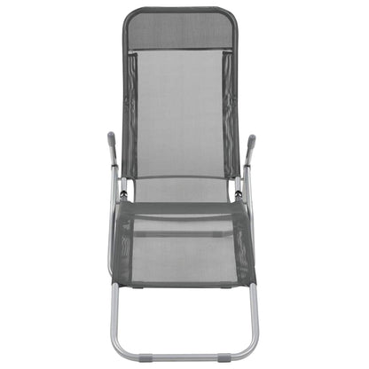 44340 vidaXL Folding Sun Loungers 2 pcs Textilene Anthracite