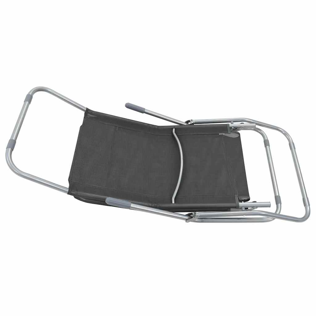 44340 vidaXL Folding Sun Loungers 2 pcs Textilene Anthracite