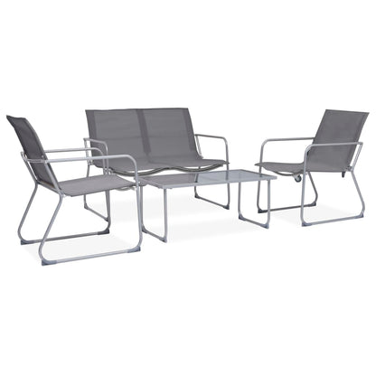 vidaXL Garden Set | Grey | Textilene fabric, Steel, Glass | Standard |  Durable