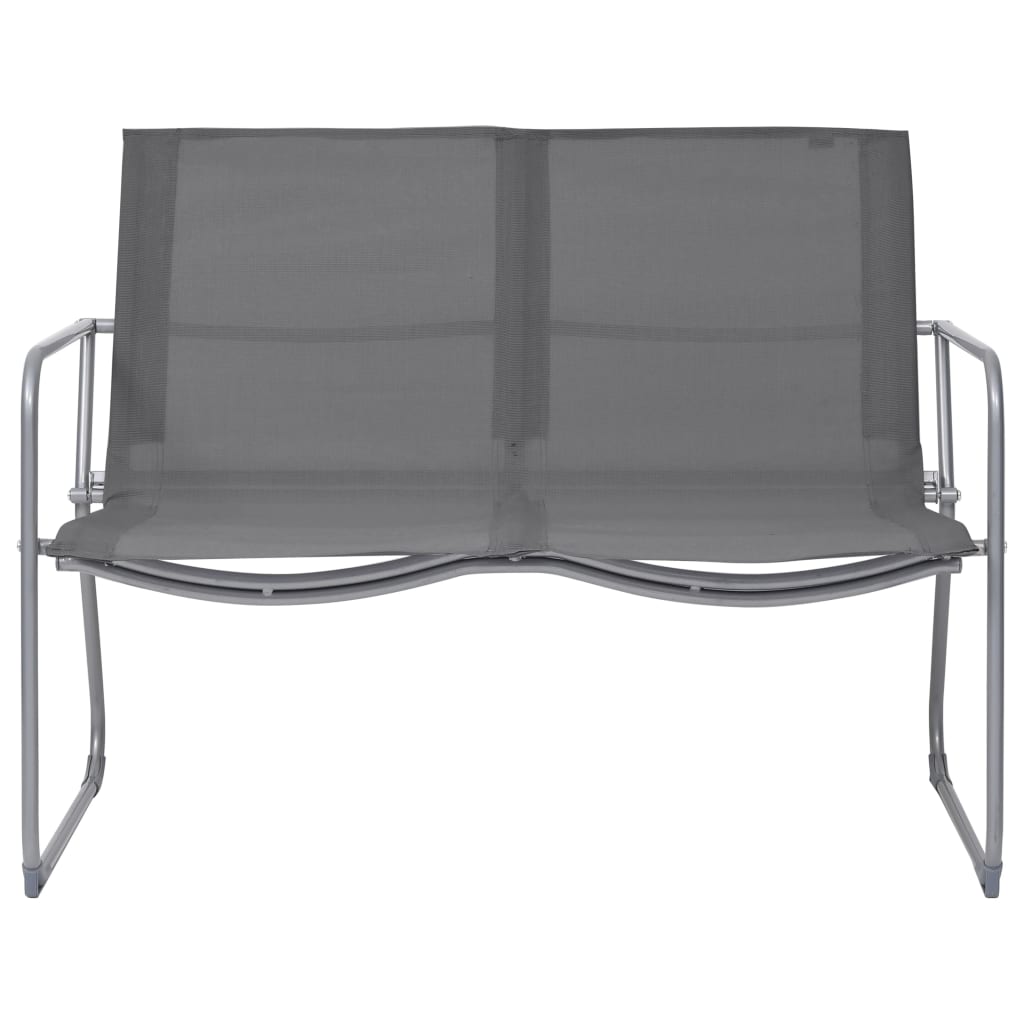 vidaXL Garden Set | Grey | Textilene fabric, Steel, Glass | Standard |  Durable