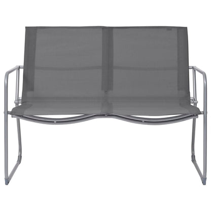 vidaXL Garden Set | Grey | Textilene fabric, Steel, Glass | Standard |  Durable