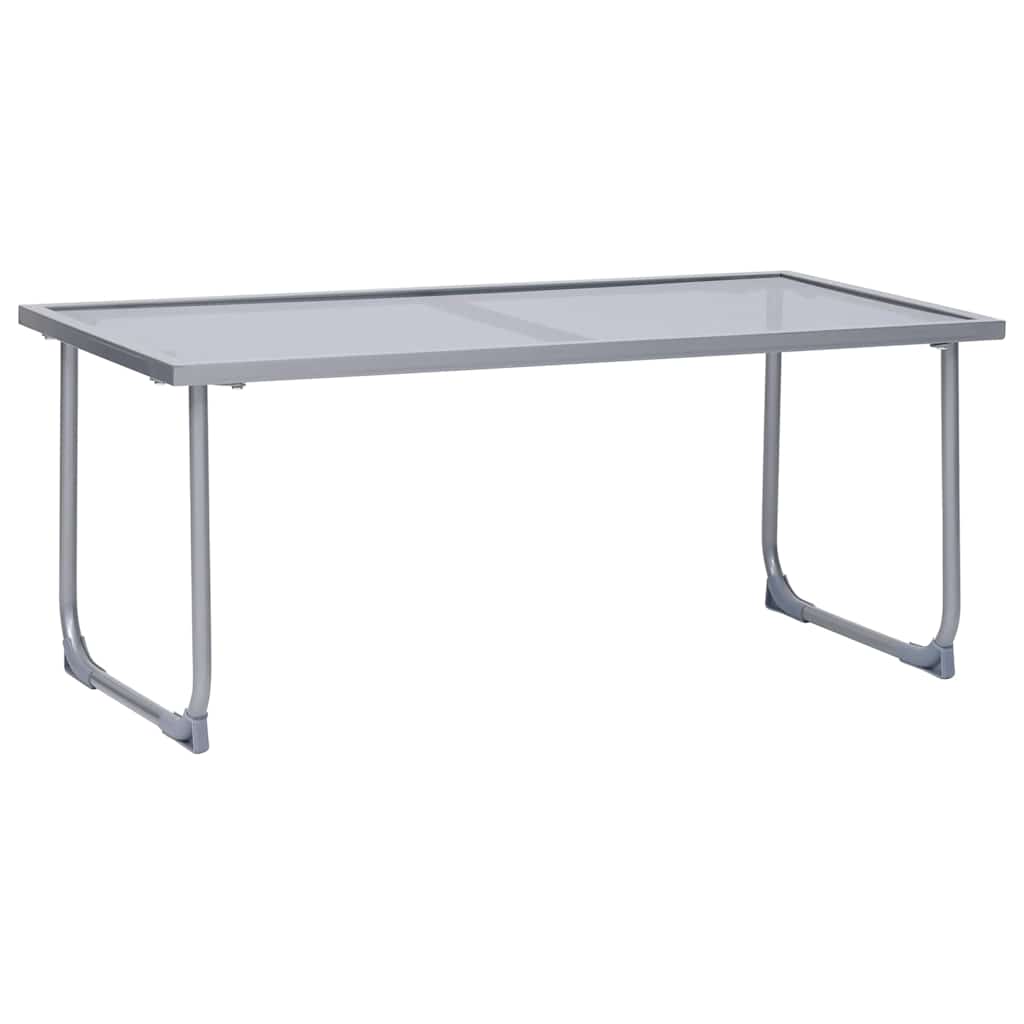 44351 vidaXL 4 Piece Garden Lounge Set Fabric & Steel Grey