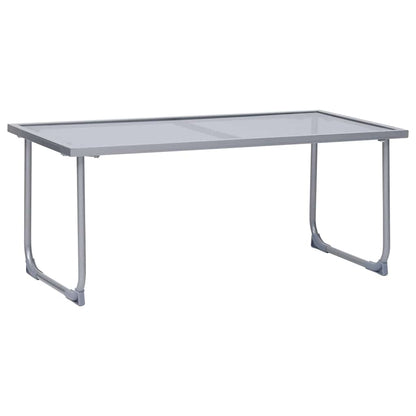 44351 vidaXL 4 Piece Garden Lounge Set Fabric & Steel Grey