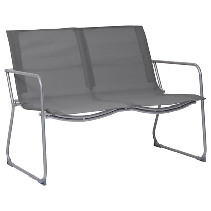 44351 vidaXL 4 Piece Garden Lounge Set Fabric & Steel Grey